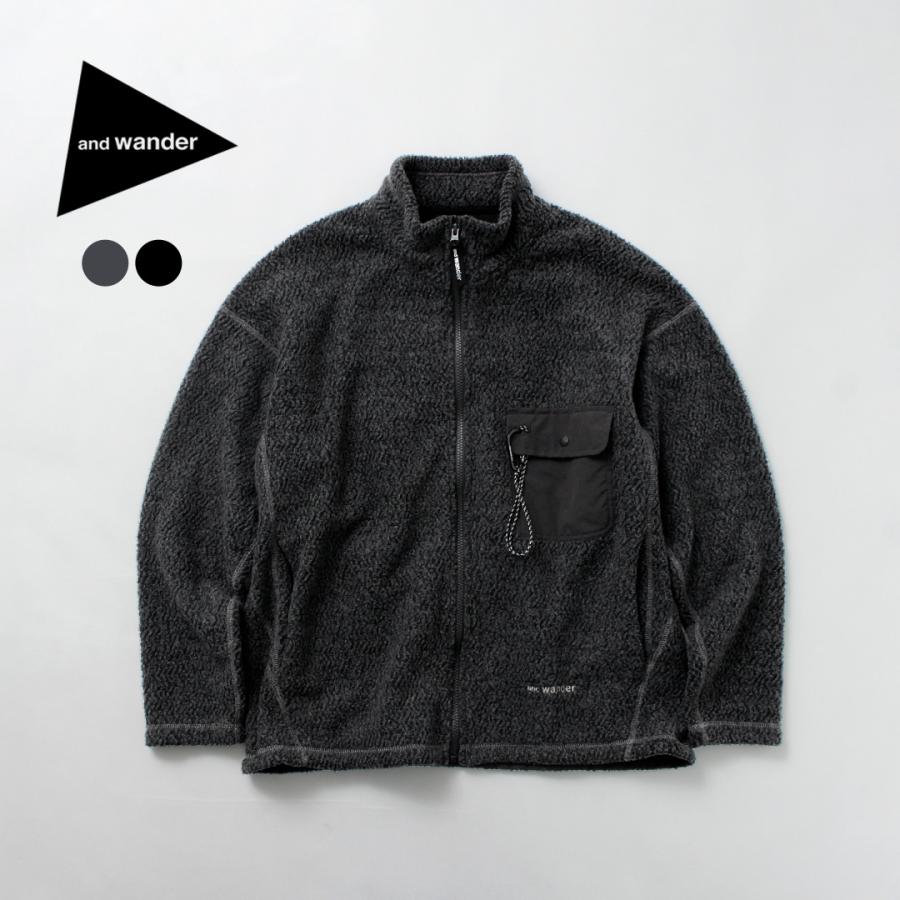 AND WANDER（アンドワンダー） リウール ジャガード スタンドジップ / メンズ フリース ライトアウター re wool JQ stand zip | and wander