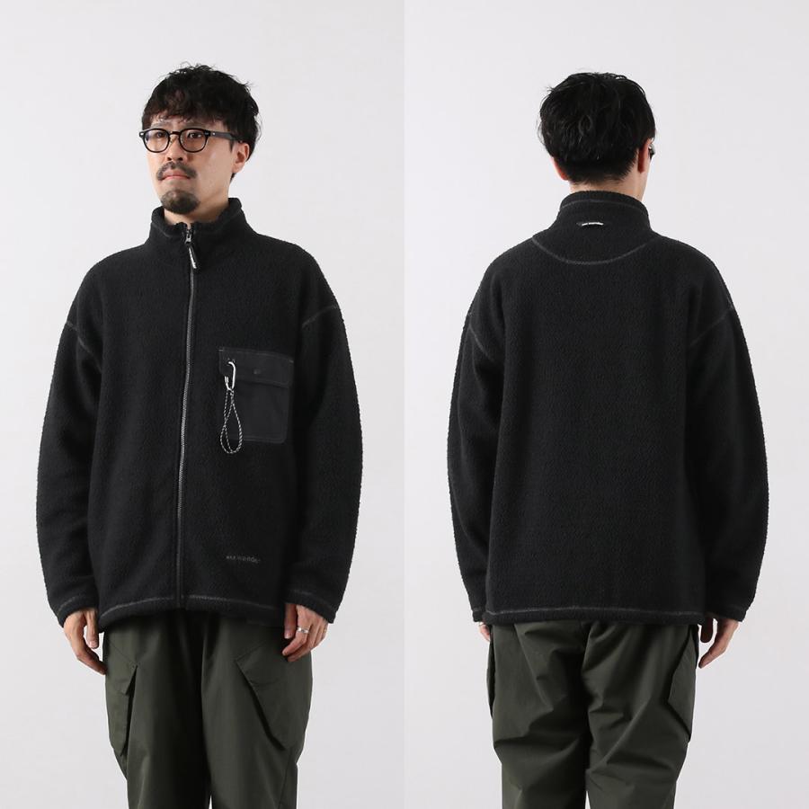 AND WANDER（アンドワンダー） リウール ジャガード スタンドジップ / メンズ フリース ライトアウター re wool JQ stand zip | and wander | 12