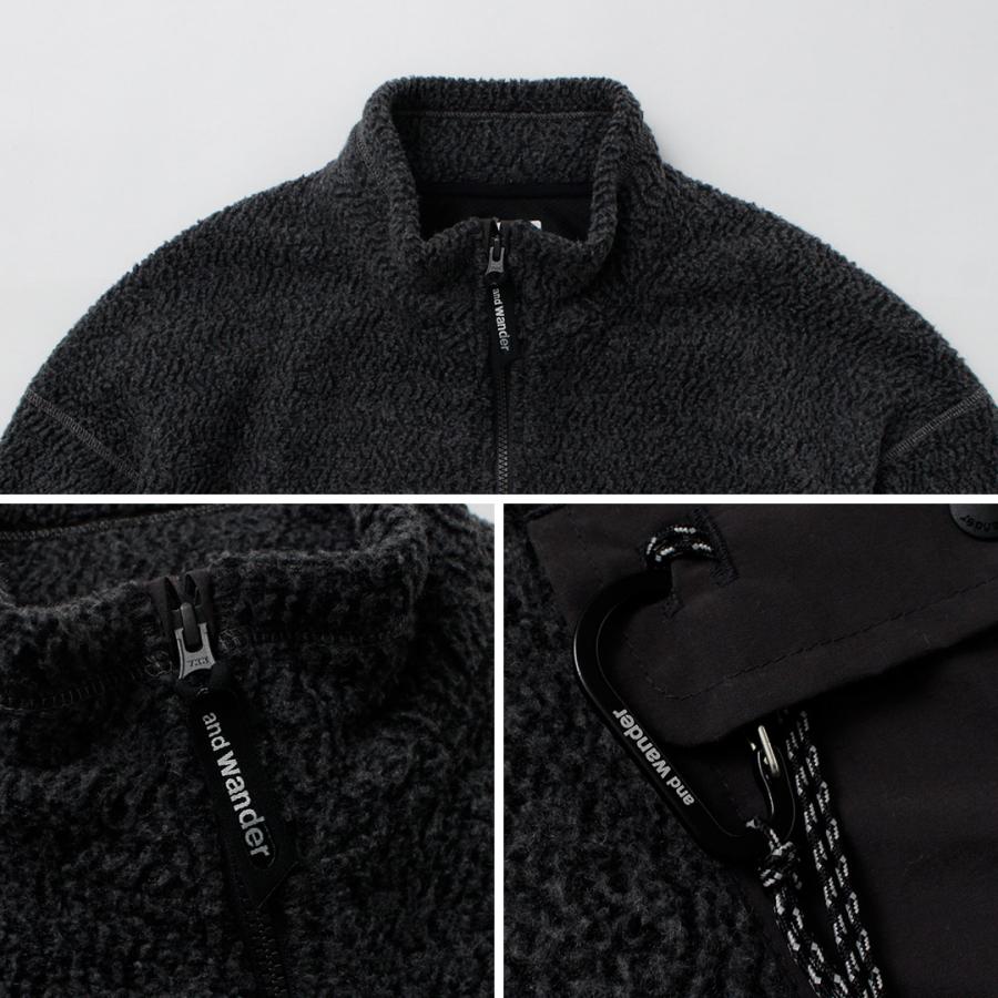 AND WANDER（アンドワンダー） リウール ジャガード スタンドジップ / メンズ フリース ライトアウター re wool JQ stand zip | and wander | 13