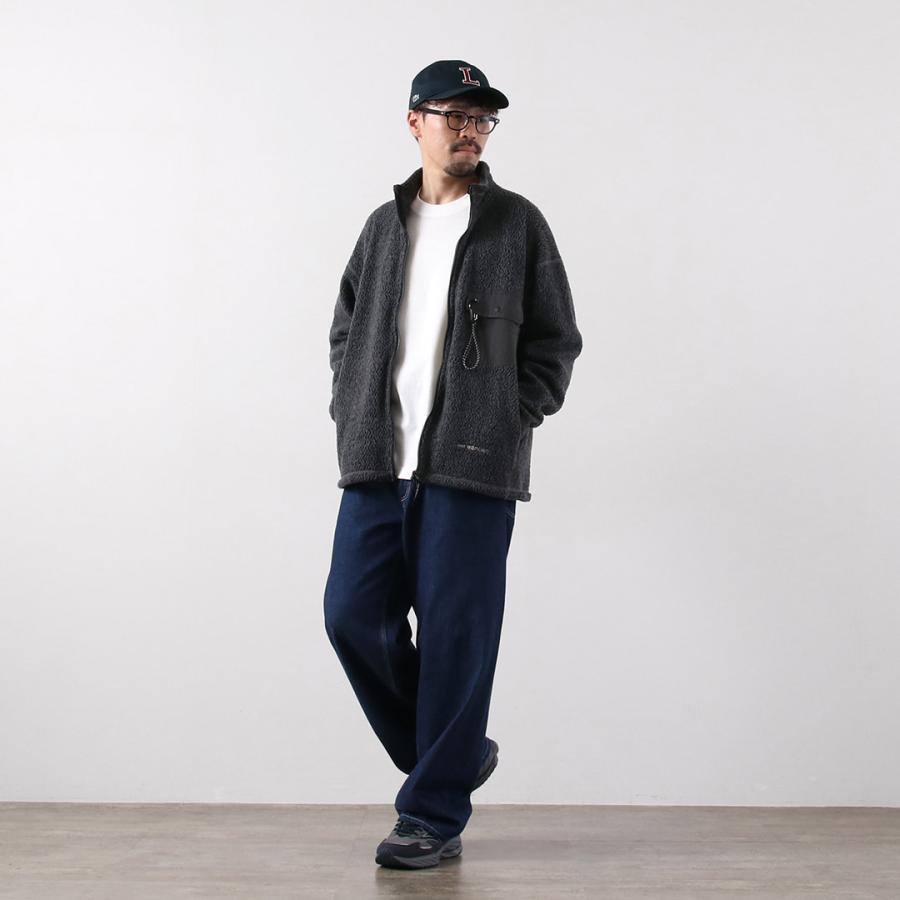 AND WANDER（アンドワンダー） リウール ジャガード スタンドジップ / メンズ フリース ライトアウター re wool JQ stand zip | and wander | 06
