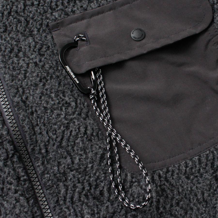 AND WANDER（アンドワンダー） リウール ジャガード スタンドジップ / メンズ フリース ライトアウター re wool JQ stand zip | and wander | 09
