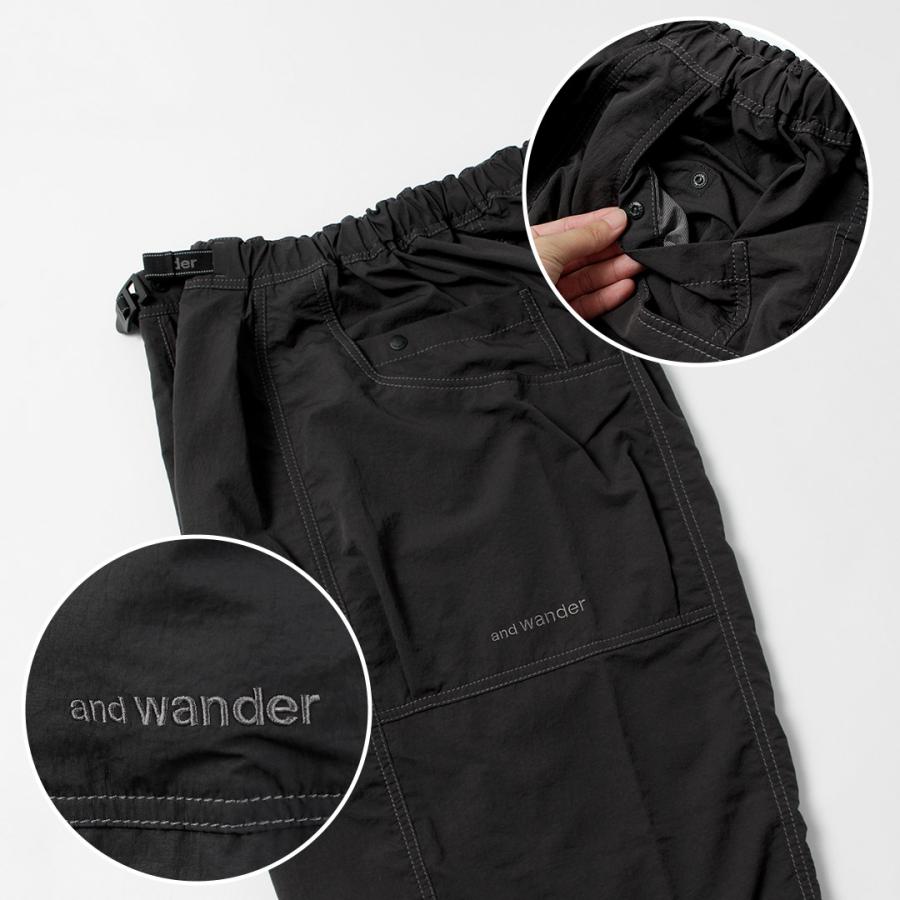 AND WANDER（アンドワンダー） クリンクル ナイロン パンツ / メンズ ワイド イージーパンツ 撥水 軽量 アウトドア | and wander | 13