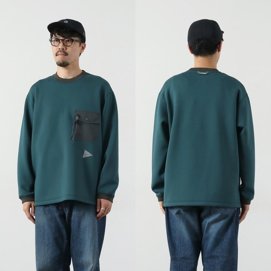 AND WANDER（アンドワンダー） エアリーウォーム プルオーバー / メンズ 長袖 Tシャツ ロンT 薄手スウェット ストレッチ | and wander | 15