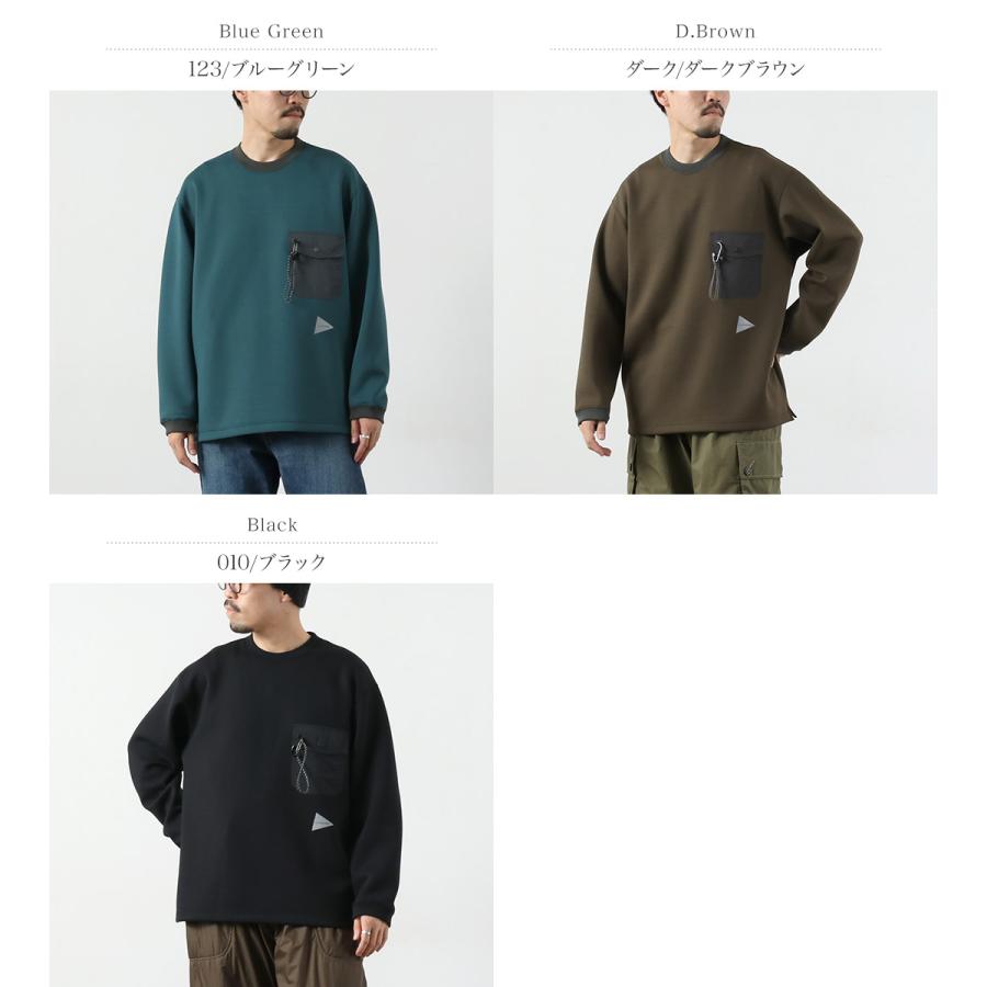 AND WANDER（アンドワンダー） エアリーウォーム プルオーバー / メンズ 長袖 Tシャツ ロンT 薄手スウェット ストレッチ | and wander | 04