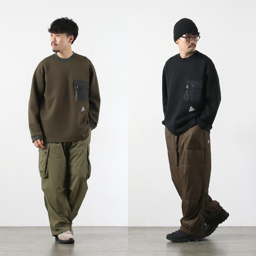 AND WANDER（アンドワンダー） エアリーウォーム プルオーバー / メンズ 長袖 Tシャツ ロンT 薄手スウェット ストレッチ | and wander | 07