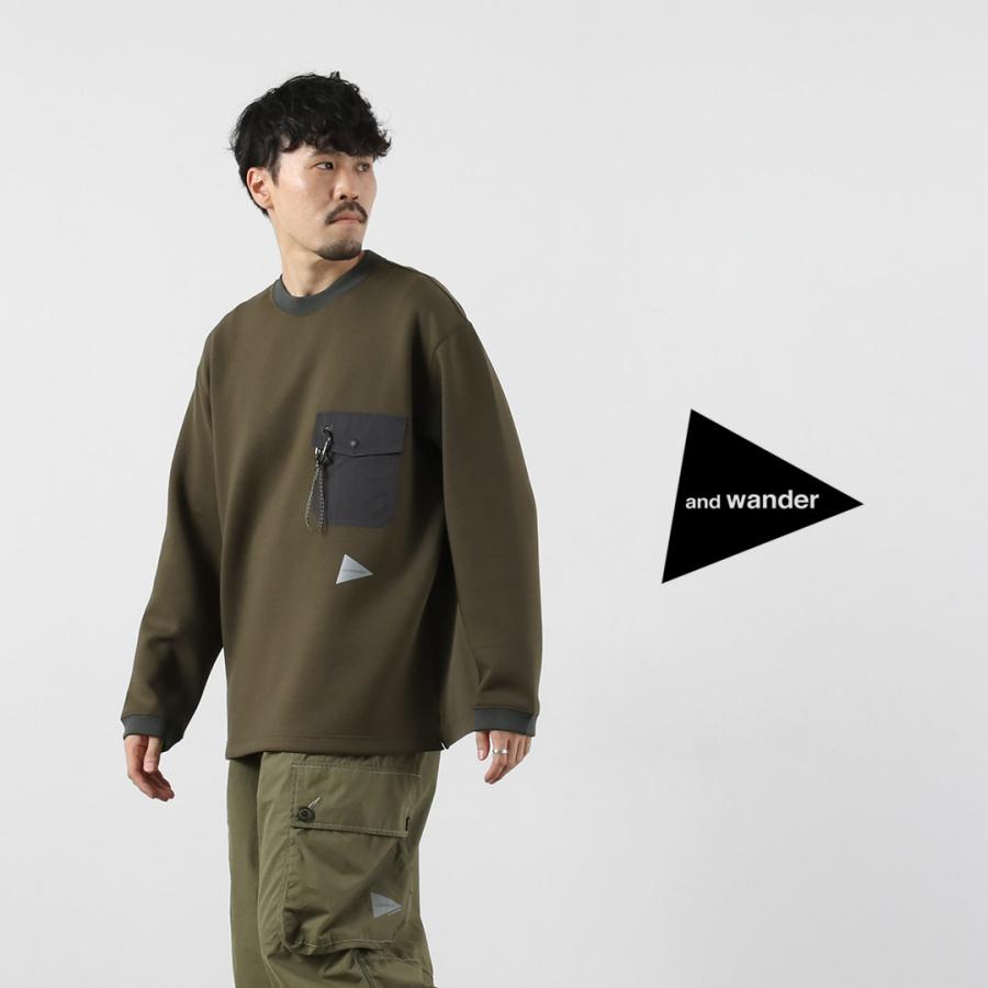 AND WANDER（アンドワンダー） エアリーウォーム プルオーバー / メンズ 長袖 Tシャツ ロンT 薄手スウェット ストレッチ | and wander | 08