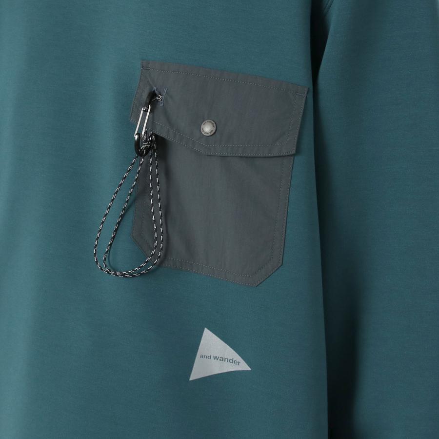 AND WANDER（アンドワンダー） エアリーウォーム プルオーバー / メンズ 長袖 Tシャツ ロンT 薄手スウェット ストレッチ | and wander | 12
