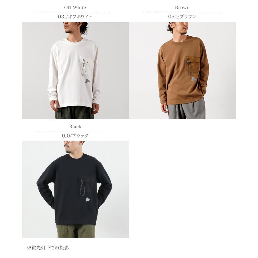 AND WANDER（アンドワンダー） ヘビーコットン ポケット ロングスリーブTシャツ / メンズ ヘビーウェイト 長袖Tシャツ アウトドア | and wander | 04