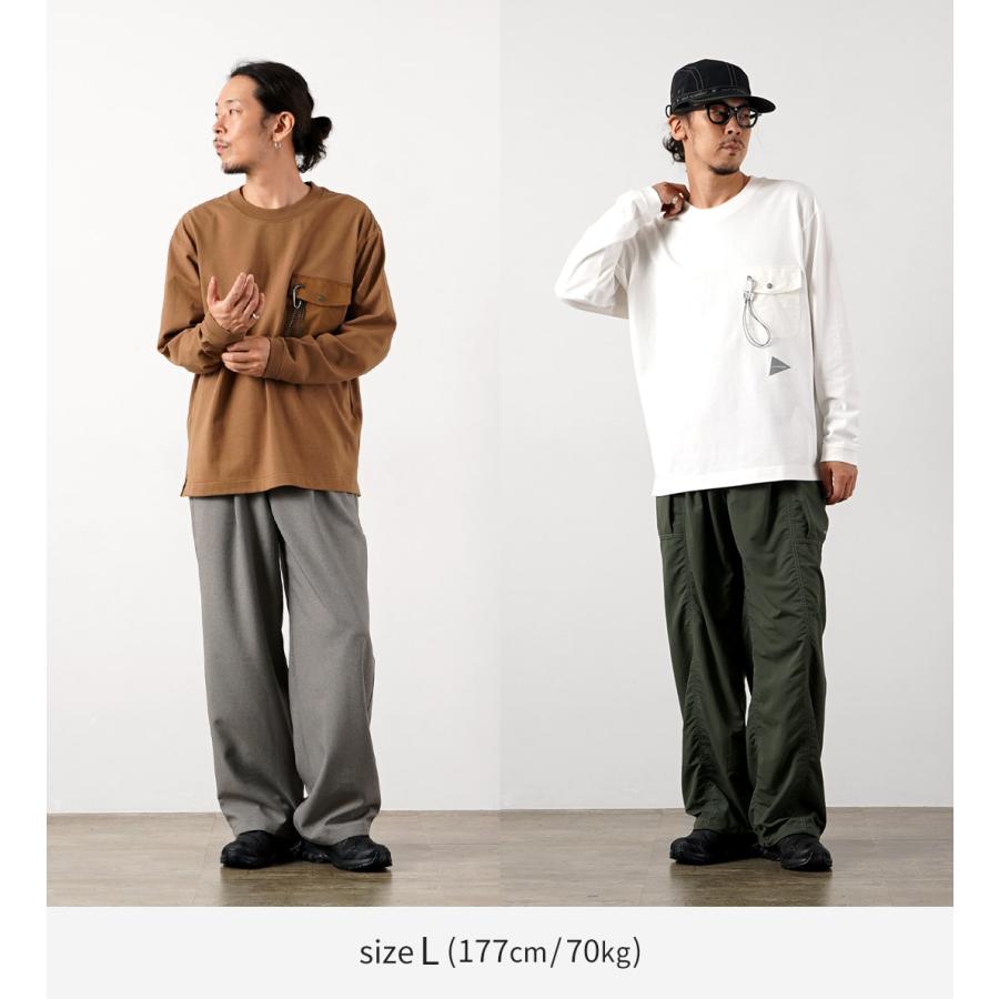 AND WANDER（アンドワンダー） ヘビーコットン ポケット ロングスリーブTシャツ / メンズ ヘビーウェイト 長袖Tシャツ アウトドア | and wander | 07
