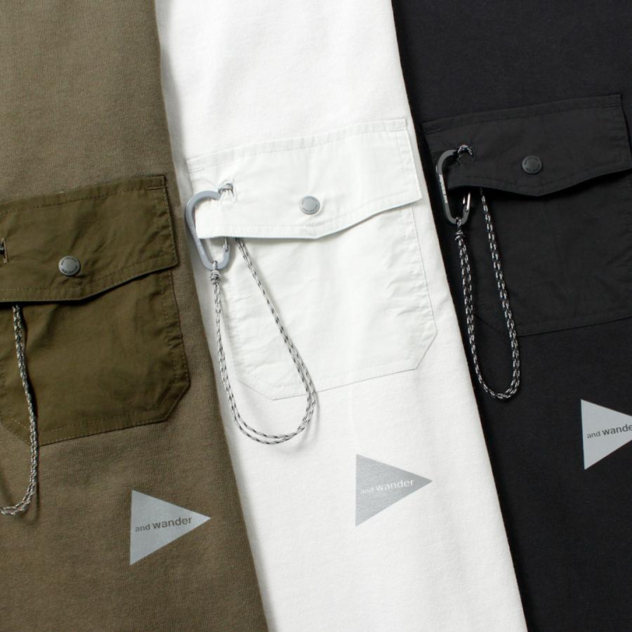 AND WANDER（アンドワンダー） ヘビーコットン ポケット ロングスリーブTシャツ / トップス 長袖 ロンT カラビナ付き | and wander | 09