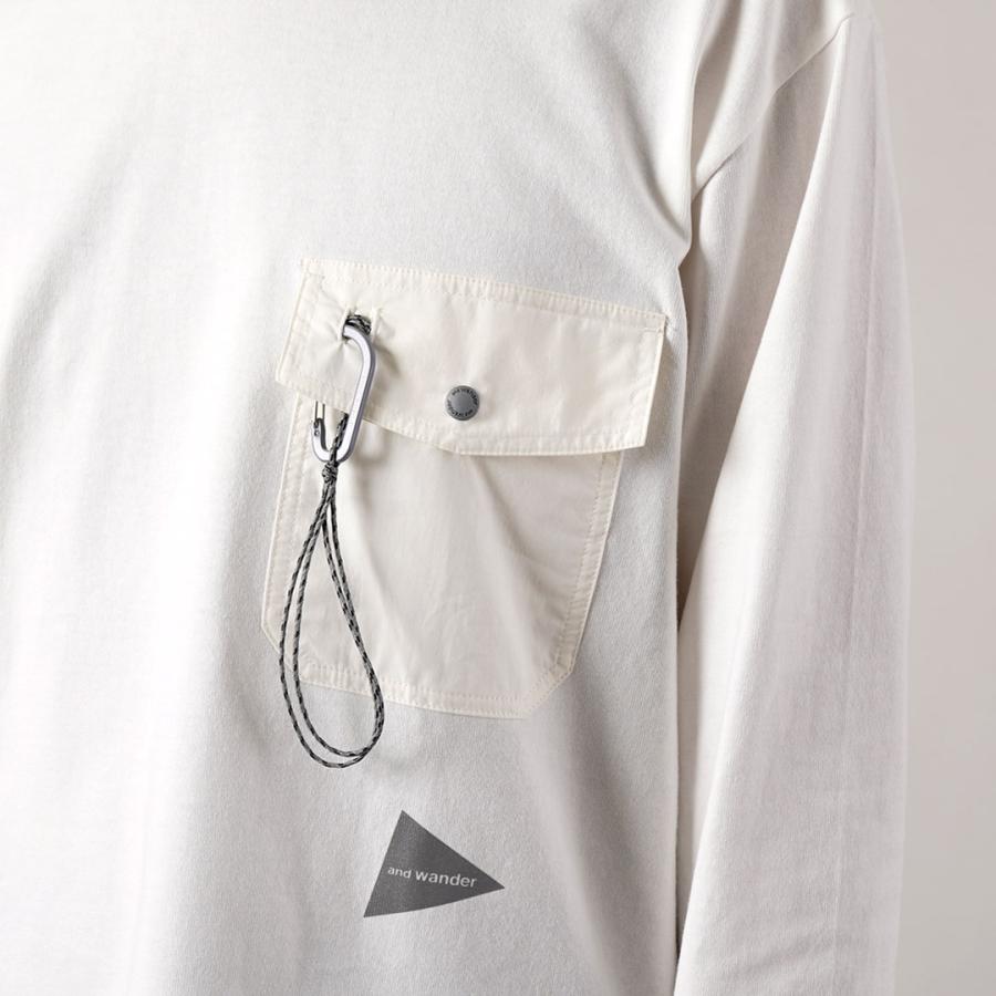 AND WANDER（アンドワンダー） ヘビーコットン ポケット ロングスリーブTシャツ / メンズ ヘビーウェイト 長袖Tシャツ アウトドア | and wander | 10