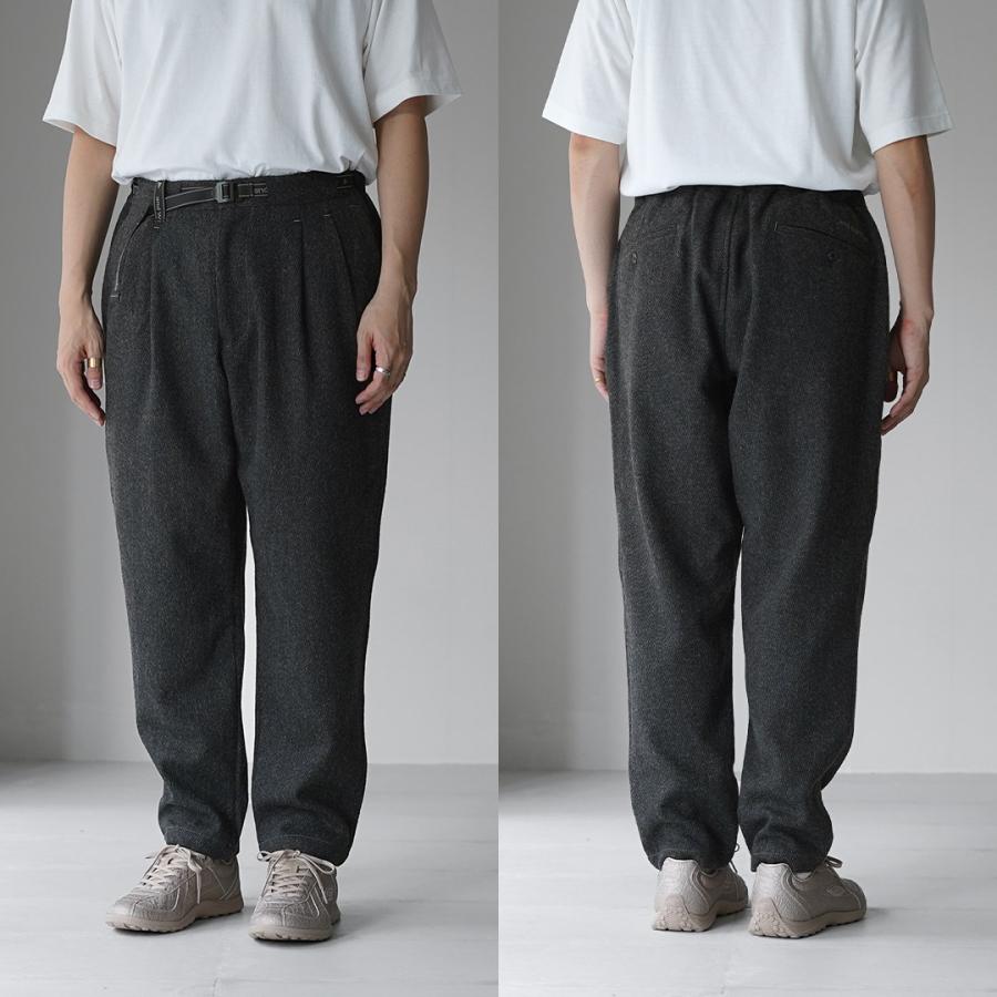 AND WANDER（アンドワンダー） リウール ツイード テーパードパンツ / メンズ イージーパンツ REWOOL tweed tapered pants | and wander | 13