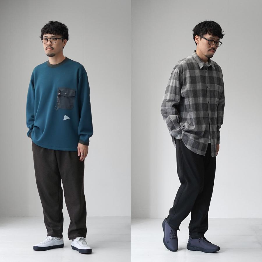 AND WANDER（アンドワンダー） リウール ツイード テーパードパンツ / メンズ イージーパンツ REWOOL tweed tapered pants | and wander | 07