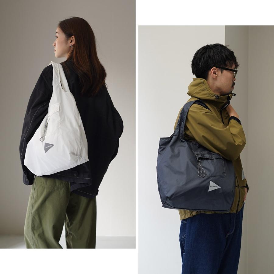 AND WANDER（アンドワンダー） グロッサリー ポケットバッグ /   パッカブル 撥水 A4 メンズ レディース ユニセックス | and wander | 16