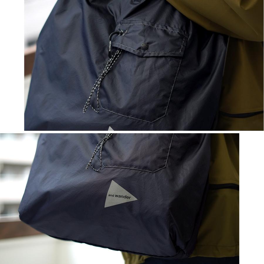 AND WANDER（アンドワンダー） グロッサリー ポケットバッグ /   パッカブル 撥水 A4 メンズ レディース ユニセックス | and wander | 11