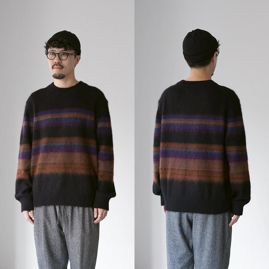 WAX LONDON（ワックスロンドン） ワイルド クルー ニット ブラッシュストライプ / セーター クルーネック ウール ボーダー | WAX LONDON | 09
