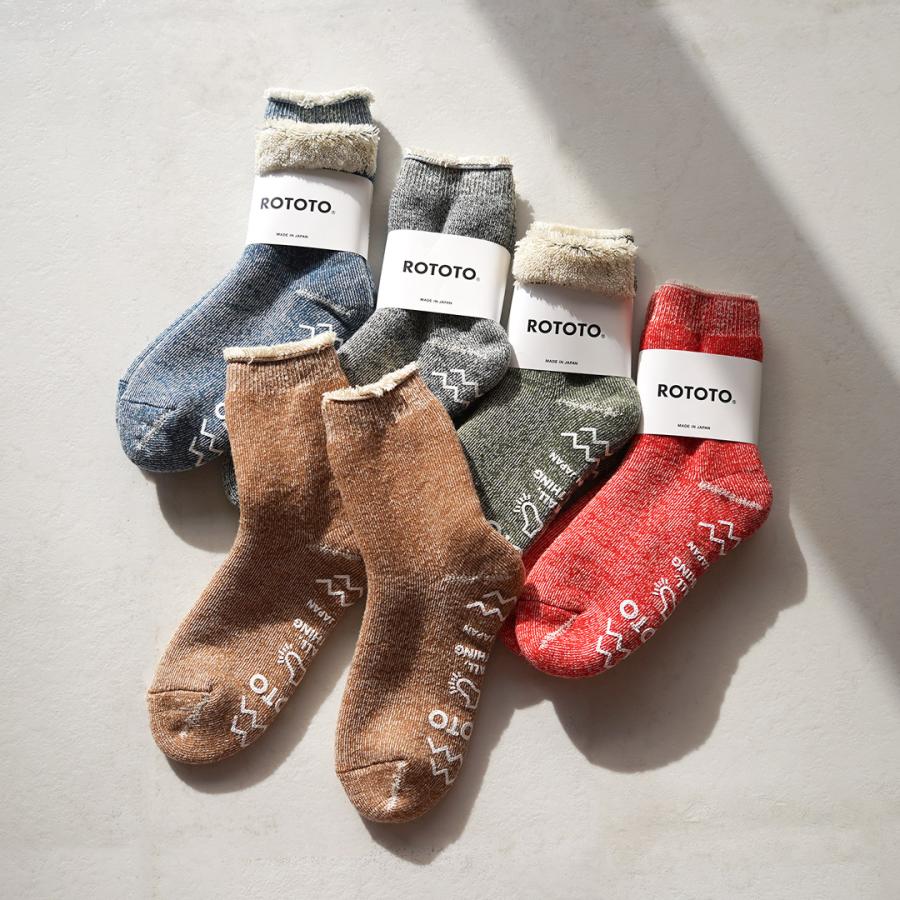 ROTOTO（ロトト） ダブルフェイス ルームソックス シャギーパイル / 靴下 メンズ レディース 冬 滑り止め 暖かい 日本製 | ROTOTO | 07