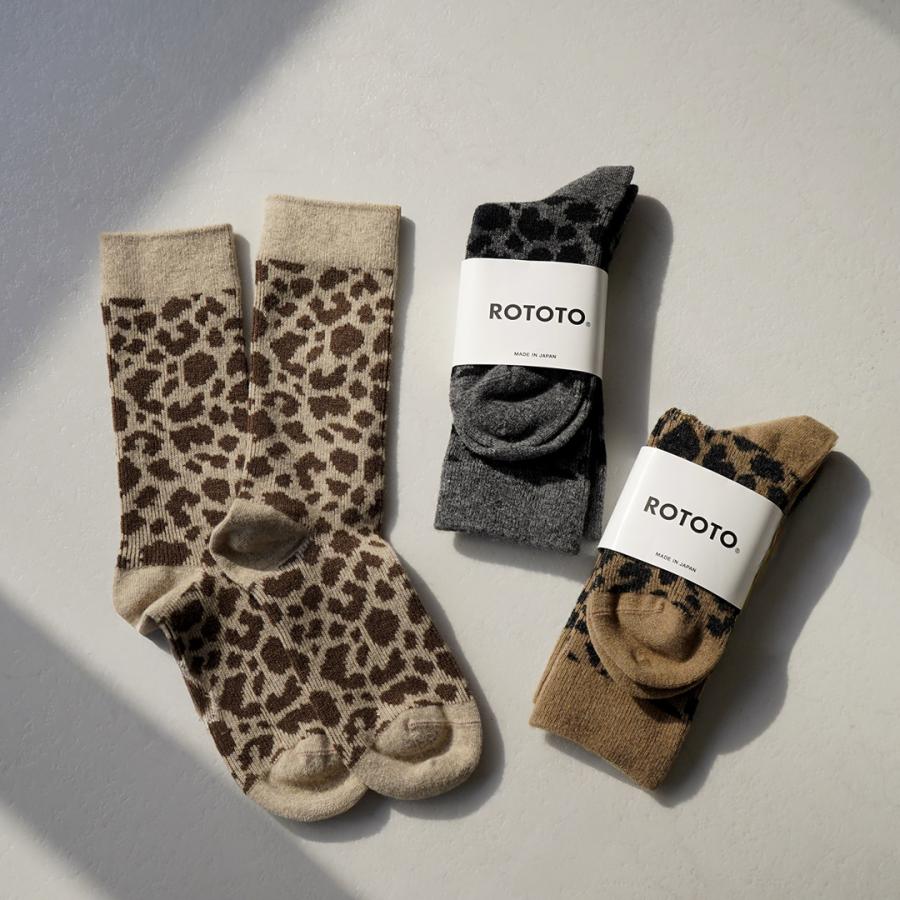 ROTOTO（ロトト） レオパードパターン メリノソックス / 靴下 メンズ ウィメンズ ユニセックス 柄ソックス | ROTOTO | 15