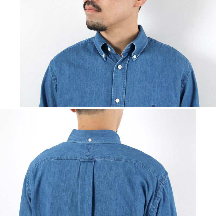 GYMPHLEX（ジムフレックス） デニム ボタンダウンシャツ / メンズ 長袖 日本製 綿 コットン #GY-B0196 SDM_B.D. SHIRT L/S | GYMPHLEX | 09