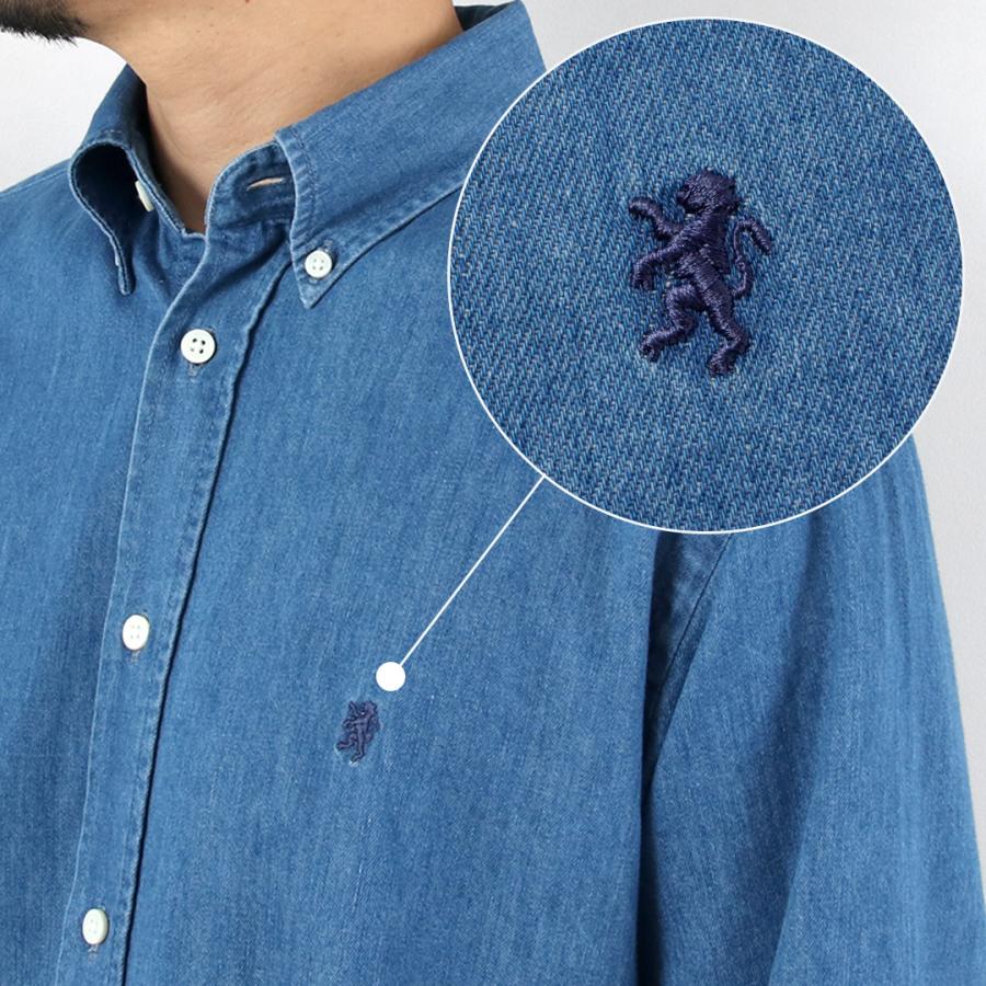 GYMPHLEX（ジムフレックス） デニム ボタンダウンシャツ / メンズ 長袖 日本製 綿 コットン #GY-B0196 SDM_B.D. SHIRT L/S | GYMPHLEX | 10