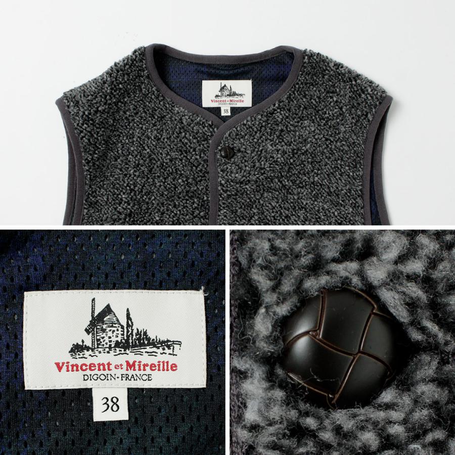 VINCENT ET MIREILLE（ヴァンソン エ ミレイユ） ボアベスト プレイド M / メンズ フリース 保温 Boa Vest Plaid | VINCENT ET MIREILLE | 19