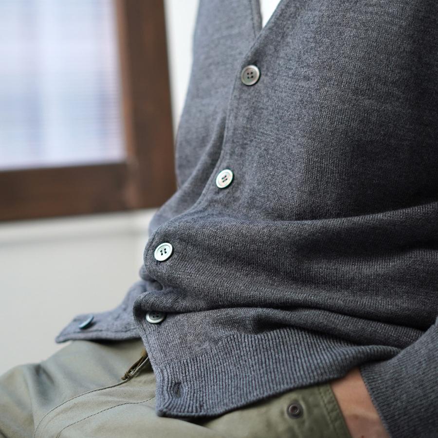 YONETOMI NEW BASIC（ヨネトミニューベーシック） アメリカン ウール＆コットン ニットカーディガン / メンズ 長袖 羽織り | Yonetomi NEW BASIC | 08