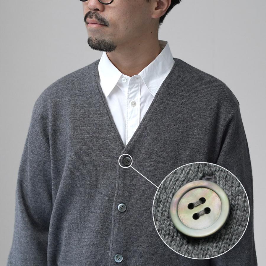YONETOMI NEW BASIC（ヨネトミニューベーシック） アメリカン ウール＆コットン ニットカーディガン / メンズ 長袖 羽織り | Yonetomi NEW BASIC | 09