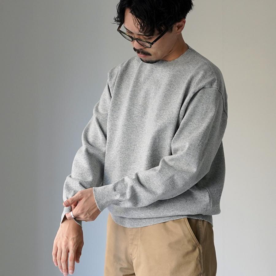 YONETOMI NEW BASIC（ヨネトミニューベーシック） リジッド カシミア ニット プルオーバー トップグレー / セーター カシミヤ | Yonetomi NEW BASIC | 08