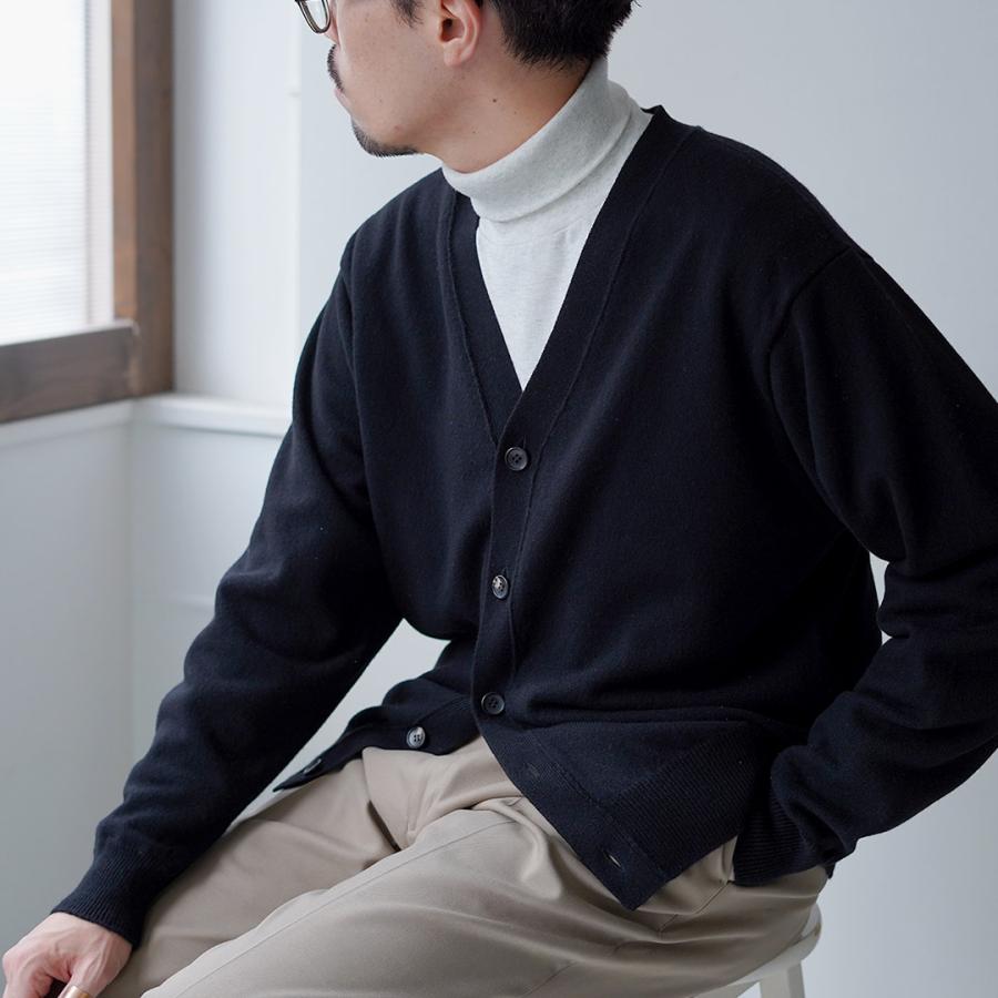 YONETOMI NEW BASIC（ヨネトミニューベーシック） リジッド カシミア ガーメントダイ ニット カーディガン / メンズ 長袖 羽織り | Yonetomi NEW BASIC | 04