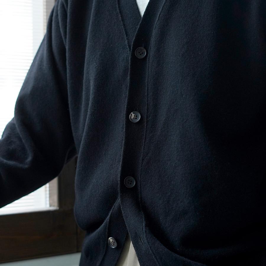 YONETOMI NEW BASIC（ヨネトミニューベーシック） リジッド カシミア ガーメントダイ ニット カーディガン / メンズ 長袖 羽織り | Yonetomi NEW BASIC | 09