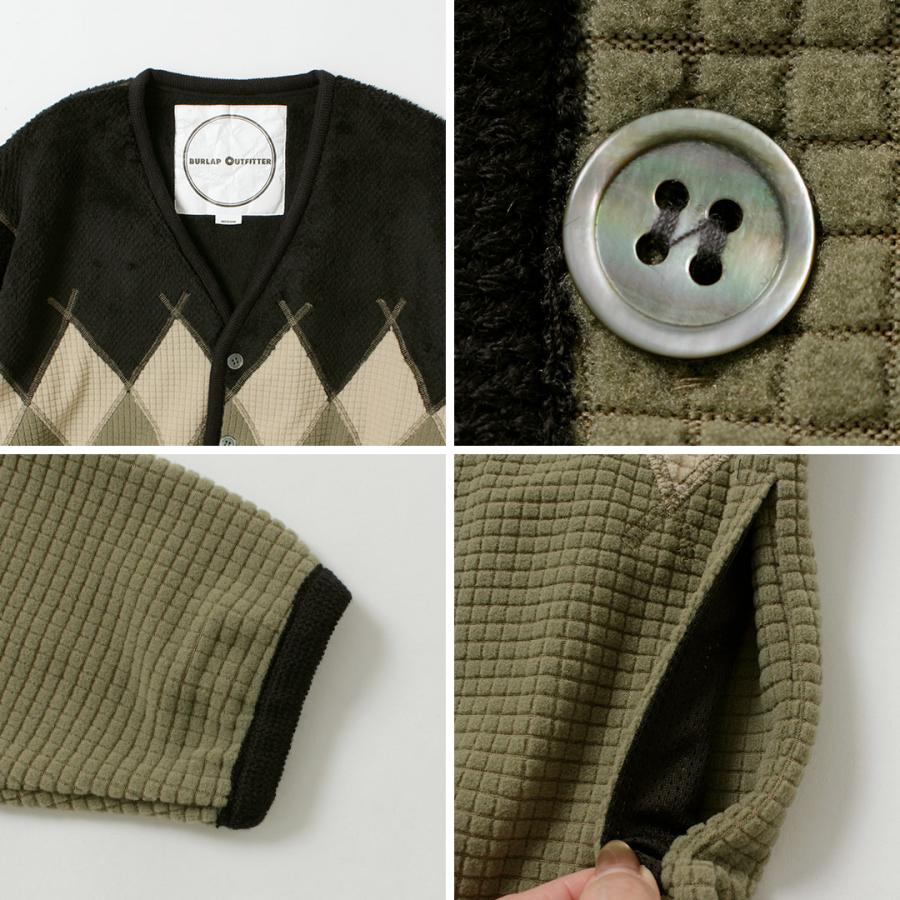 BURLAP OUTFITTER（バーラップアウトフィッター） アーガイル フリースカーディガン / メンズ Vネック ARGYLE FLEECE CARDIGAN | BURLAP OUTFITTER | 16