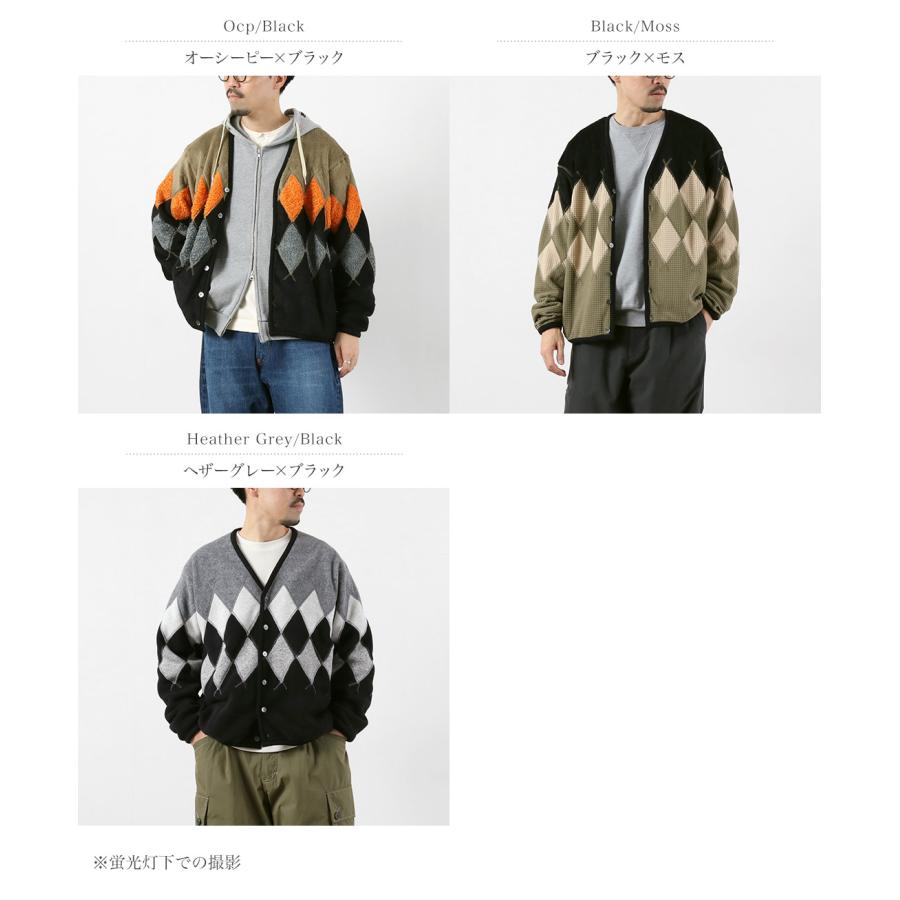 BURLAP OUTFITTER（バーラップアウトフィッター） アーガイル フリースカーディガン / メンズ Vネック ARGYLE FLEECE CARDIGAN | BURLAP OUTFITTER | 04