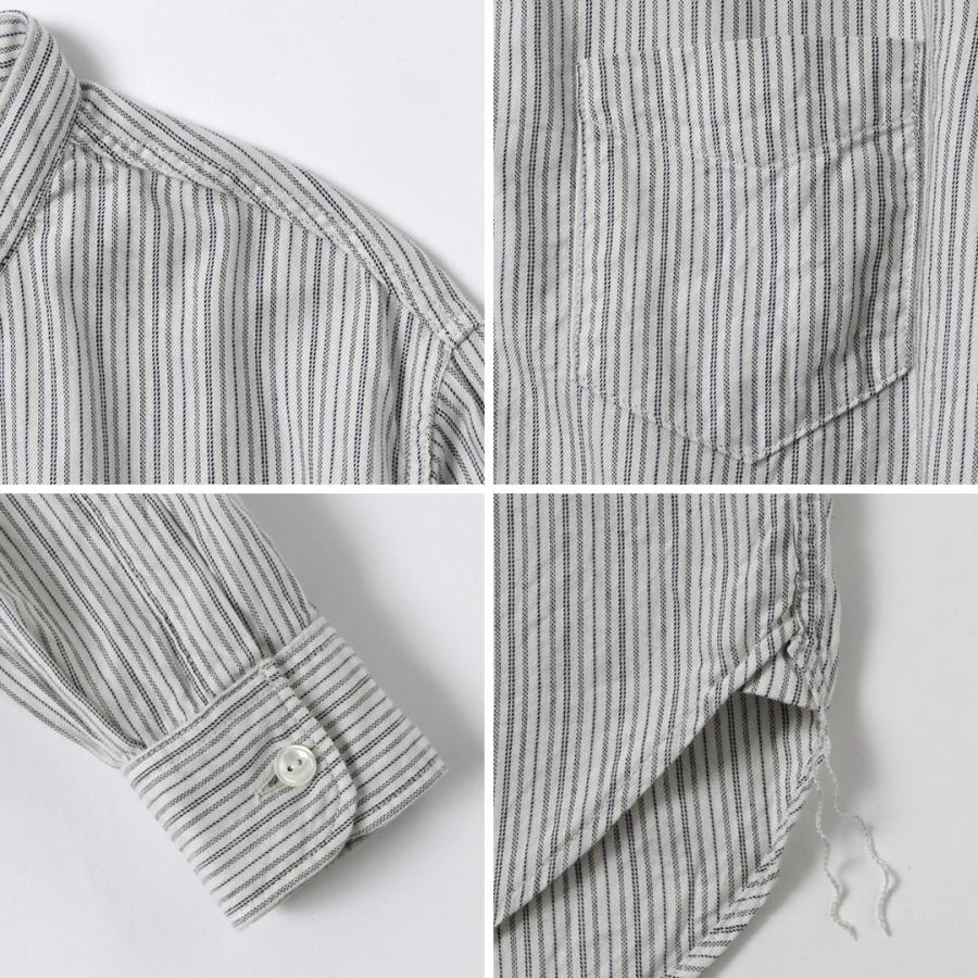 FOB FACTORY（F.O.Bファクトリー） F3511 バンドカラーシャツ / 長袖 スタンドカラー ストライプ トップス メンズ 柄シャツ 日本製 | FOB FACTORY | 16