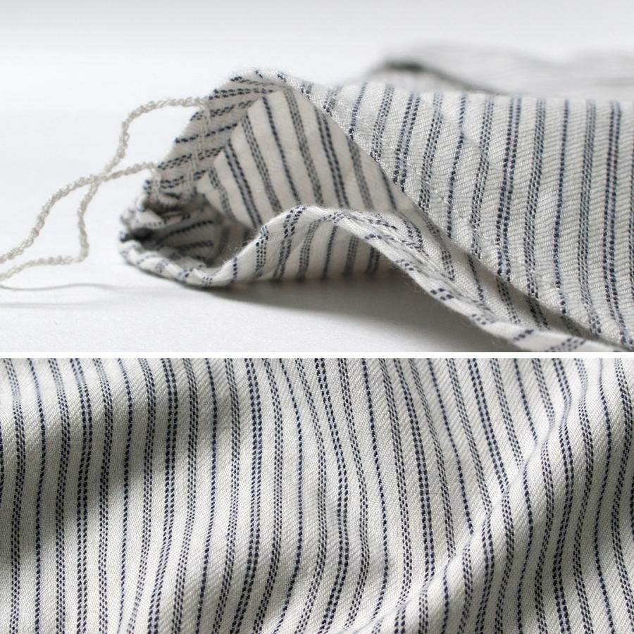 FOB FACTORY（F.O.Bファクトリー） F3511 バンドカラーシャツ / 長袖 スタンドカラー ストライプ トップス メンズ 柄シャツ 日本製 | FOB FACTORY | 07