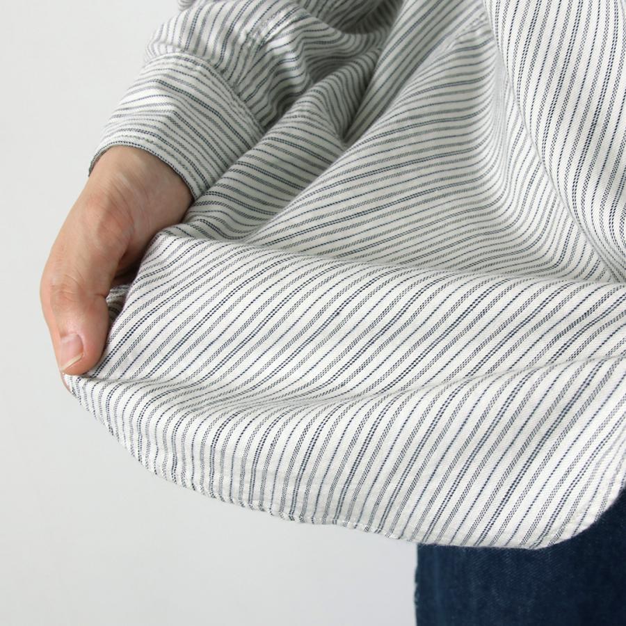 FOB FACTORY（F.O.Bファクトリー） F3511 バンドカラーシャツ / 長袖 スタンドカラー ストライプ トップス メンズ 柄シャツ 日本製 | FOB FACTORY | 08