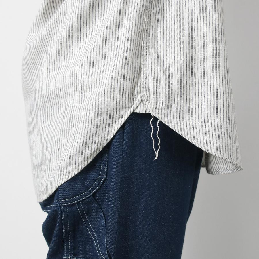 FOB FACTORY（F.O.Bファクトリー） F3511 バンドカラーシャツ / 長袖 スタンドカラー ストライプ トップス メンズ 柄シャツ 日本製 | FOB FACTORY | 11