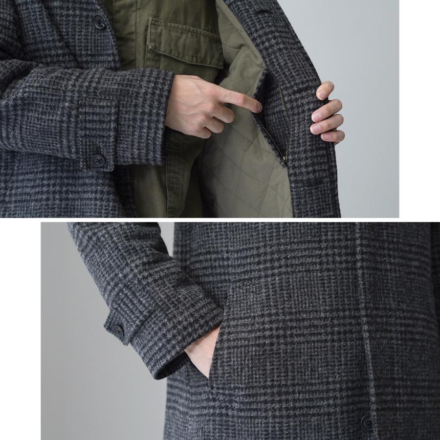 D.C.WHITE（ディーシーホワイト） ペンシルバニア ステンカラーコート / バルマカーンコート メンズ ウール チェック 日本製 | D.C.WHITE | 13