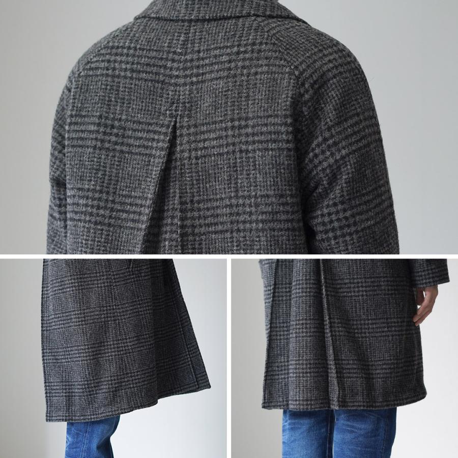 D.C.WHITE（ディーシーホワイト） ペンシルバニア ステンカラーコート / バルマカーンコート メンズ ウール チェック 日本製 | D.C.WHITE | 14