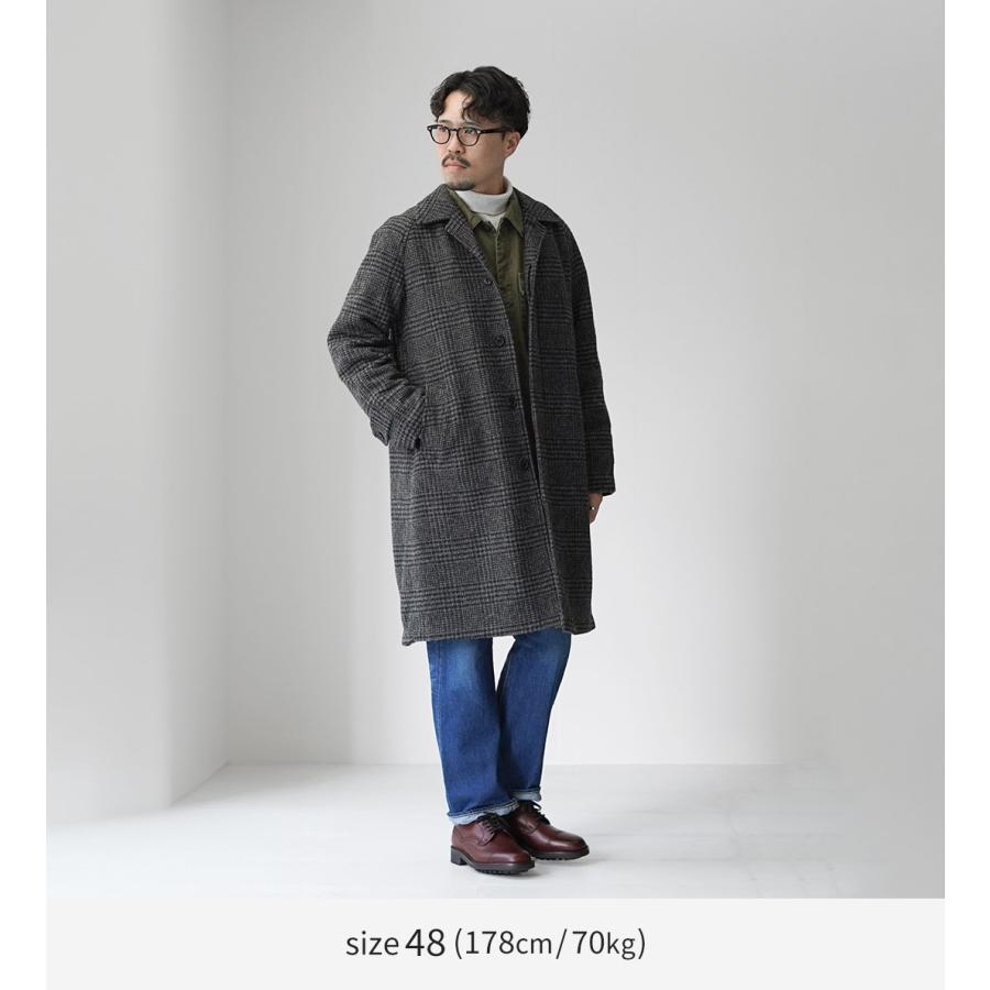 D.C.WHITE（ディーシーホワイト） ペンシルバニア ステンカラーコート / バルマカーンコート メンズ ウール チェック 日本製 | D.C.WHITE | 05