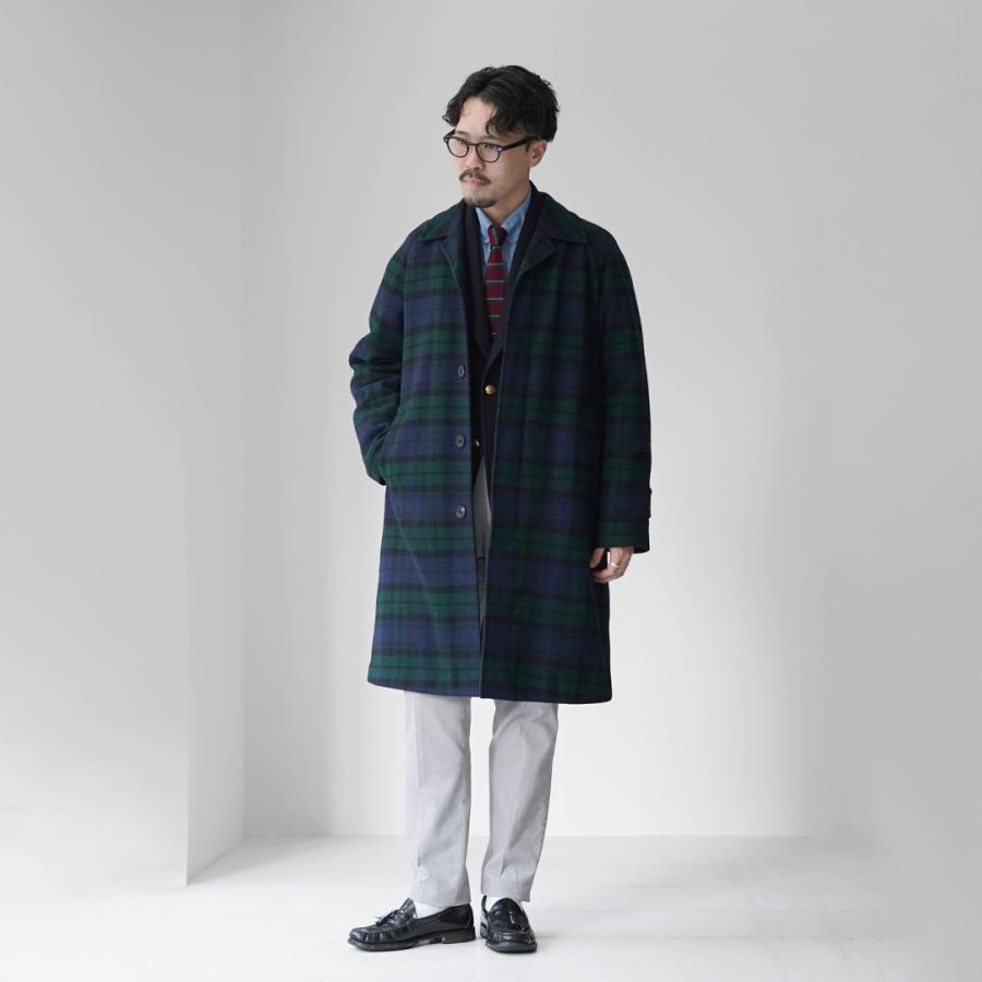 D.C.WHITE（ディーシーホワイト） ペンシルバニア ステンカラーコート / バルマカーンコート メンズ ウール チェック 日本製 | D.C.WHITE | 06
