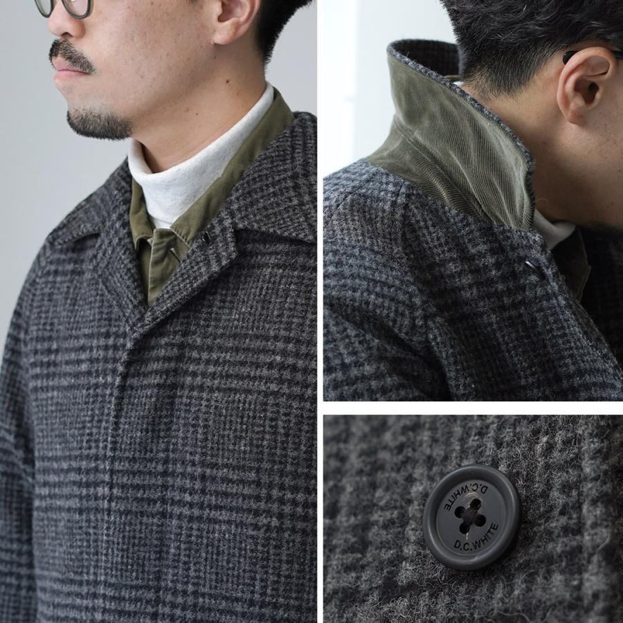 D.C.WHITE（ディーシーホワイト） ペンシルバニア ステンカラーコート / バルマカーンコート メンズ ウール チェック 日本製 | D.C.WHITE | 11