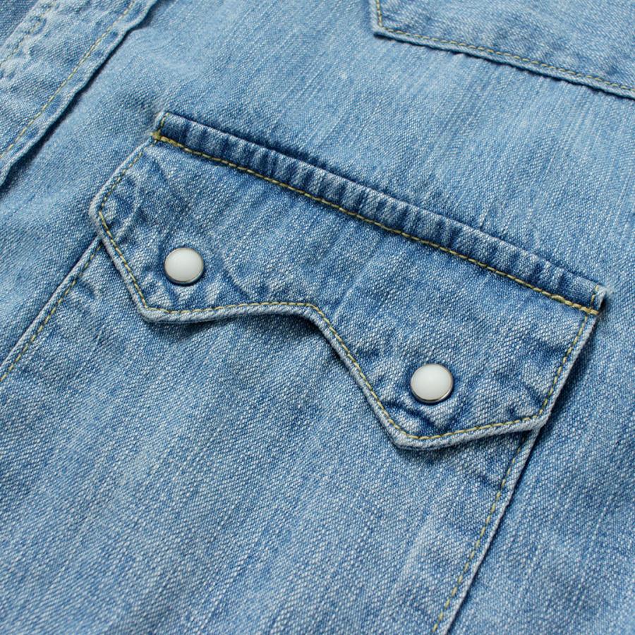 REMI RELIEF（レミレリーフ） 8.5oz デニムウエスタンシャツ ノコギリ型フラップ ユーズド / メンズ 長袖 日本製 ワークシャツ | REMI RELIEF | 11