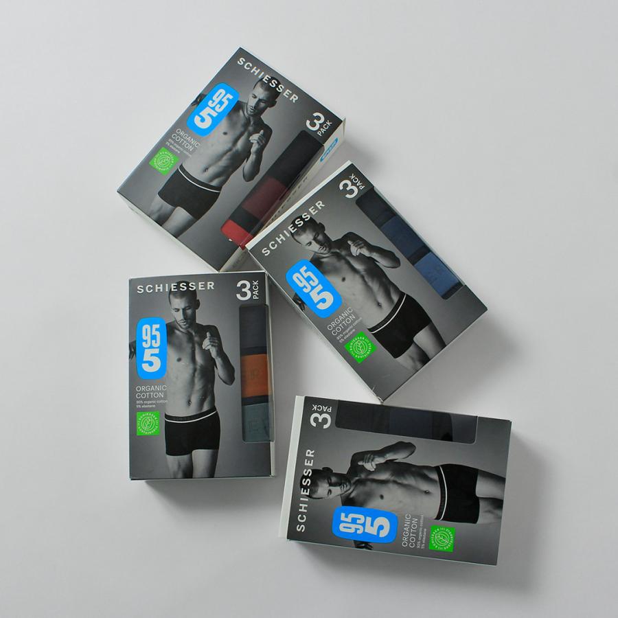 SCHIESSER（シーサー） ロゴ ボクサーパンツ / メンズ 3枚セット アンダーウェア 下着 無地 綿 コットン ストレッチ 3枚1組 | Schiesser | 14