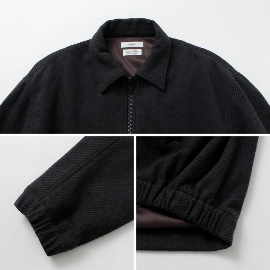 FUJITO（フジト） リサイクルウールツイル ジップアップブルゾン