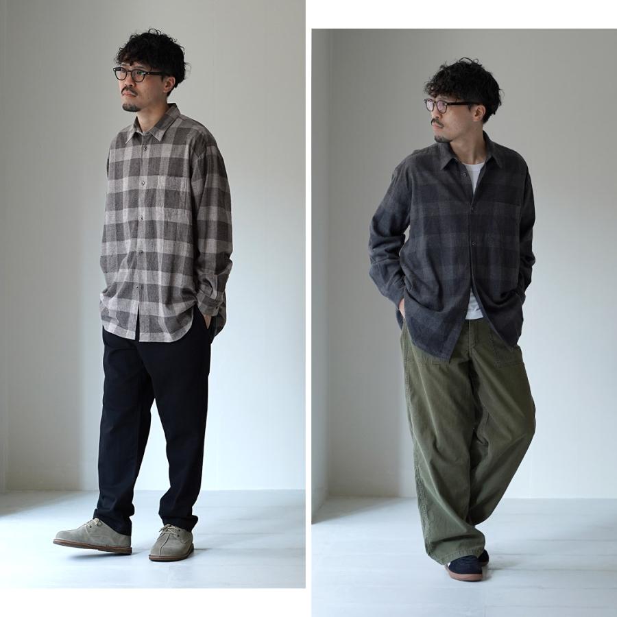 FUJITO（フジト） コットン ヤク ブロックチェック ビッグサイズシャツ / メンズ レギュラーカラー 柄シャツ オーバーサイズ | FUJITO | 14