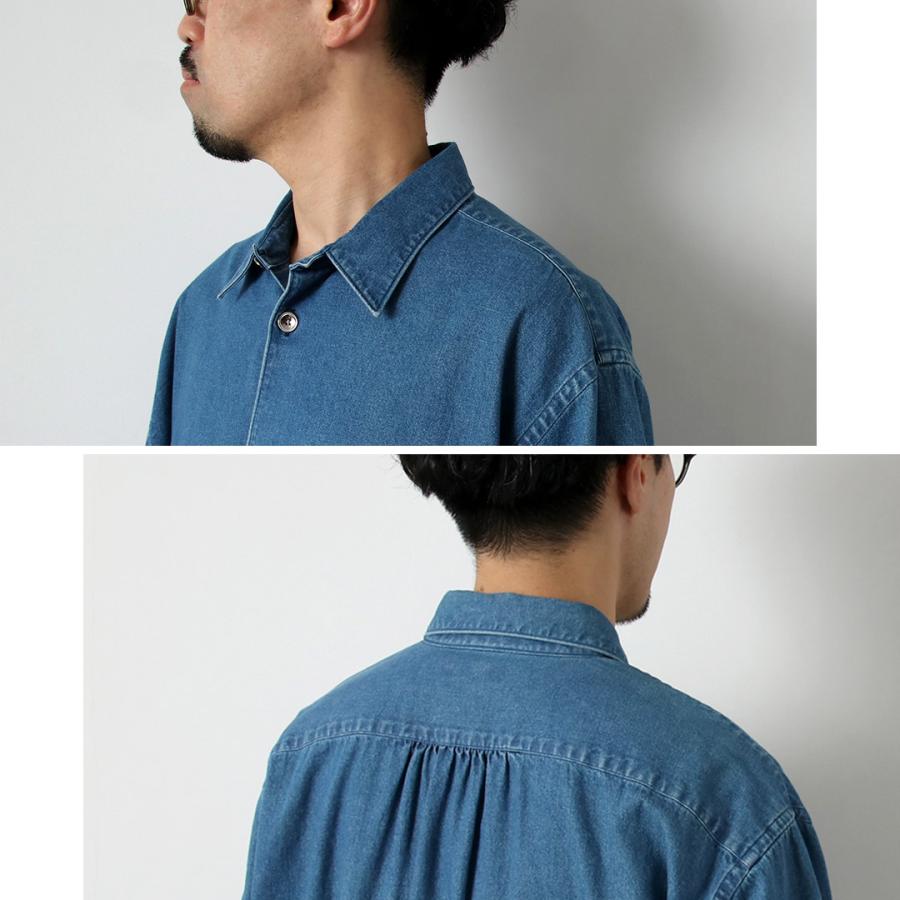 FUJITO（フジト） 8ozデニム ビッグサイズシャツ / レギュラーカラー オーバーシルエット 綿 コットン 日本製 B/S Shirt | FUJITO | 07