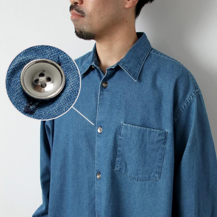 FUJITO（フジト） 8ozデニム ビッグサイズシャツ / レギュラーカラー オーバーシルエット 綿 コットン 日本製 B/S Shirt | FUJITO | 08