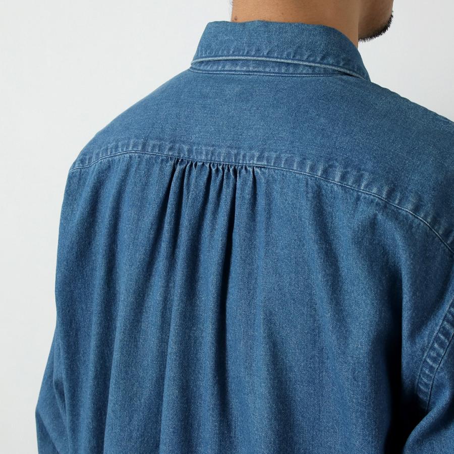 FUJITO（フジト） 8ozデニム ビッグサイズシャツ / レギュラーカラー オーバーシルエット 綿 コットン 日本製 B/S Shirt | FUJITO | 09