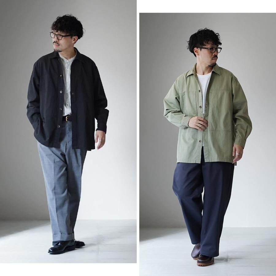 FUJITO（フジト） ヘリンボーンツイル アーミーシャツ / メンズ シャツ 長袖 ミリタリーシャツ 日本製 コットン シャツジャケット ARMY Shirt | FUJITO | 14