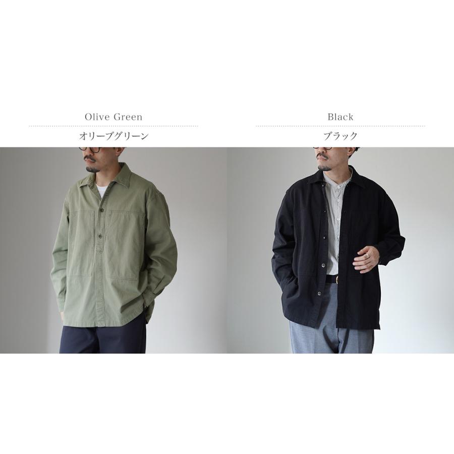 FUJITO（フジト） ヘリンボーンツイル アーミーシャツ / メンズ シャツ